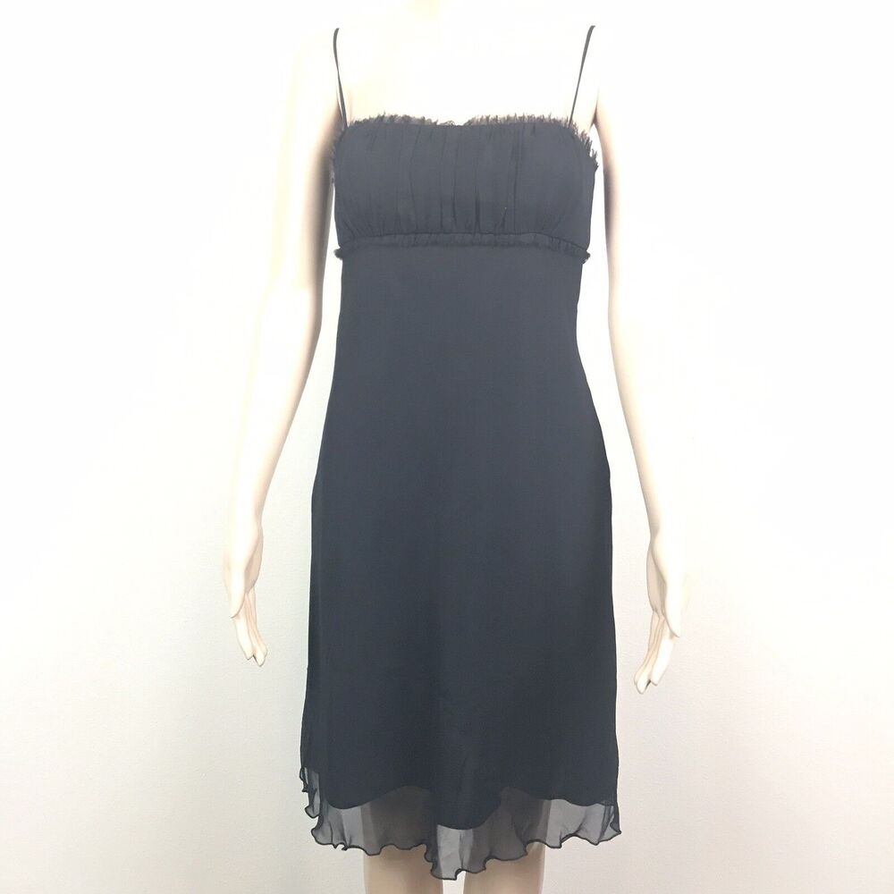 ABS Allen Schwartz Women's 8P Petites Black Whimsigoth Babydoll Y2K Fairy Dress